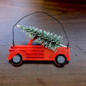 Small Red Christmas Truck Ornament